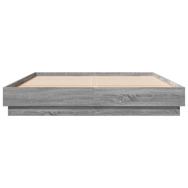 Graues Bettgestell Kinj 160x200cm (mit LED-Beleuchtung Sonoma)