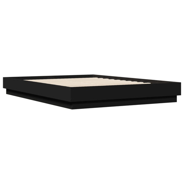 Schwarzes Bettgestell mit LED-Beleuchtung Kinj 150x200cm