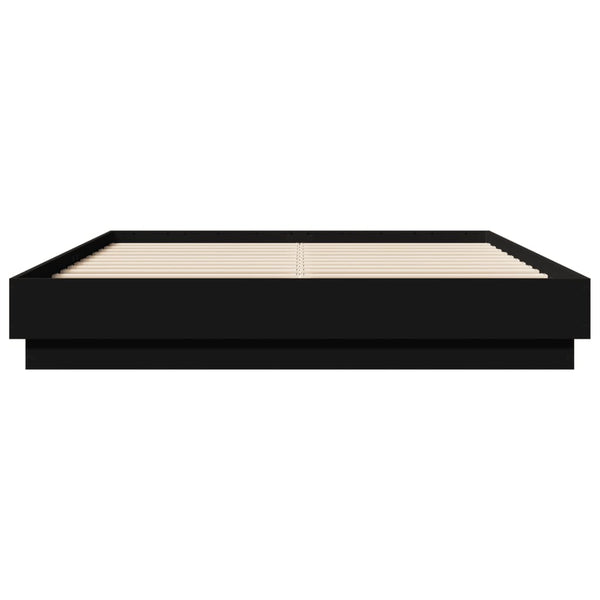 Schwarzes Bettgestell mit LED-Beleuchtung Kinj 150x200cm