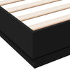Schwarzes Bettgestell mit LED-Beleuchtung Kinj 150x200cm