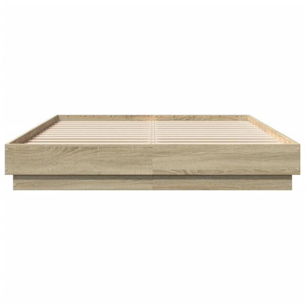 Bettgestell Sonoma-Eiche Kinj 150x200cm (mit LED-Beleuchtung)