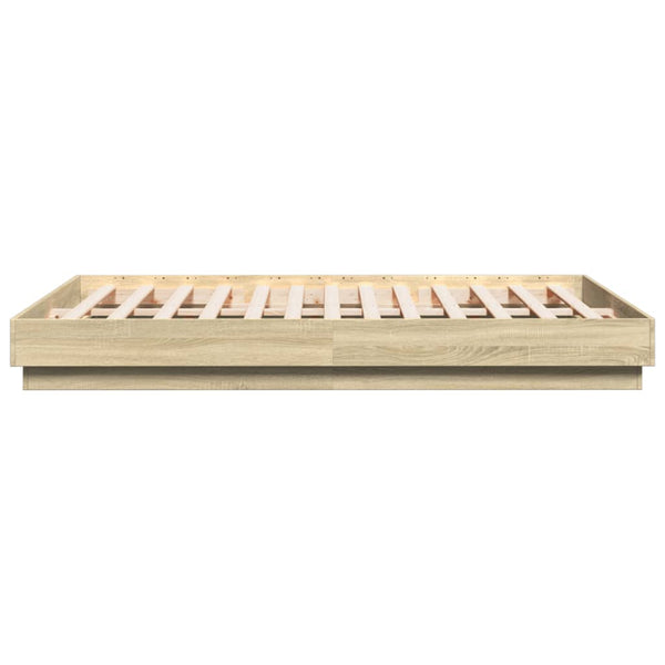 Bettgestell Sonoma-Eiche Kinj 150x200cm (mit LED-Beleuchtung)