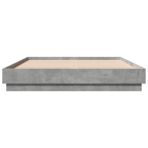 Bettgestell Betonfarbe mit LED-Beleuchtung Kinj 150x200cm