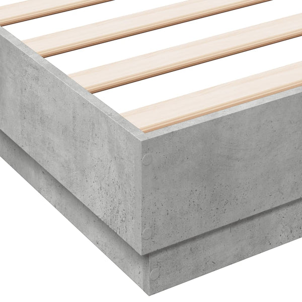 Bettgestell Betonfarbe mit LED-Beleuchtung Kinj 150x200cm