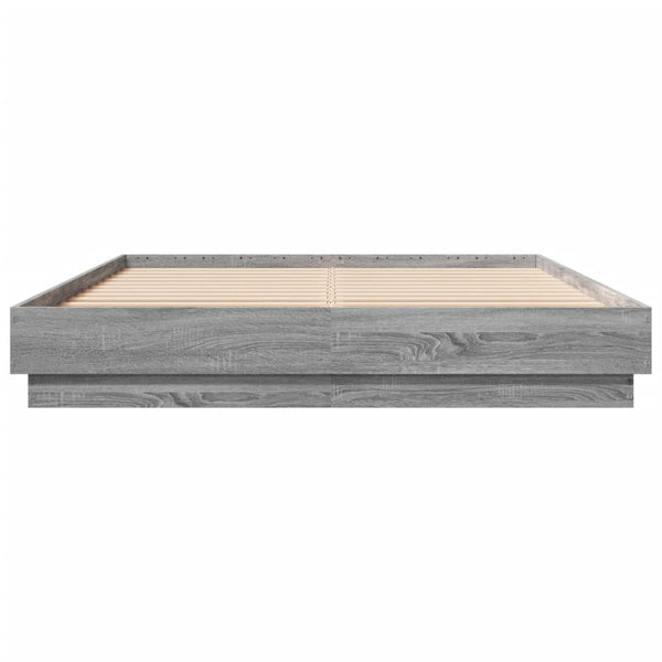 Graues Bettgestell Kinj 150x200cm (mit LED-Beleuchtung Sonoma)