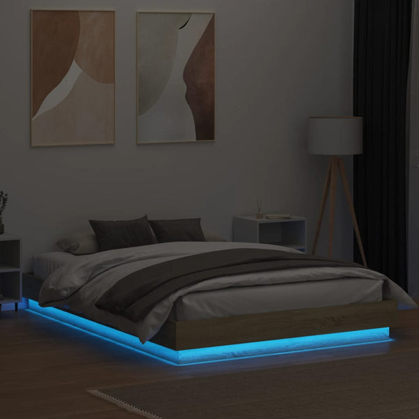 Bettrahmen Sonoma-Eiche Kinj 120x200cm (mit LED-Beleuchtung)