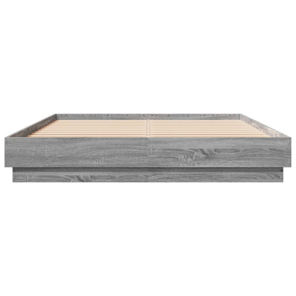 Graues Bettgestell Kinj 120x200cm (mit LED-Beleuchtung Sonoma)