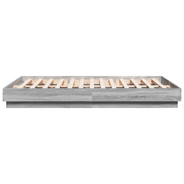 Graues Bettgestell Kinj 120x200cm (mit LED-Beleuchtung Sonoma)