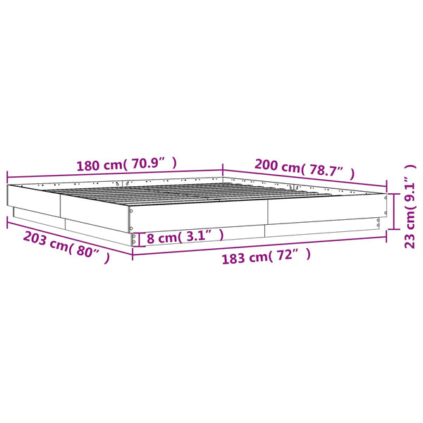 Grauer Bettrahmen Sz 180x200cm (Holz)