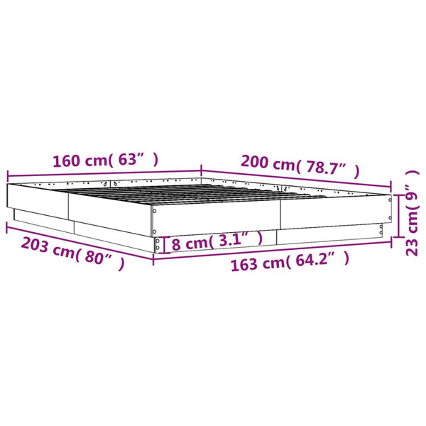 Weißes Bettgestell Sz 160x200cm (Holz)