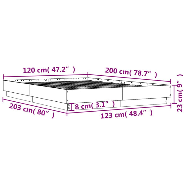 Graues Bettgestell 120x200cm (Holz)