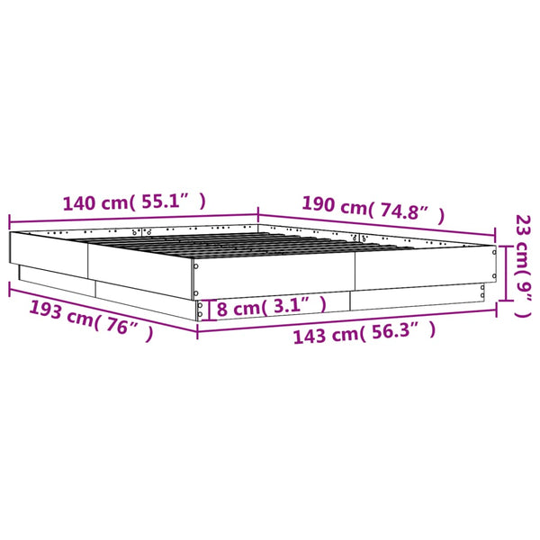 Weißer Bettrahmen Sz 140x190cm (Holz)