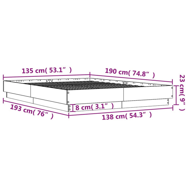 Weißes Bettgestell Sz 135x190cm (Holz)