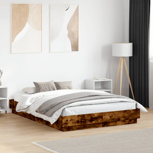 Räuchereichenbettrahmen Größe 120x190cm (Holz)