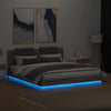 Graues Bettgestell mit Kopfteil und LED-Beleuchtung Alf 160x200cm