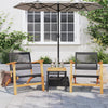 Schwarzer Gartentisch Gugiu 38x38x42cm (Polyrattan und Akazienholz)