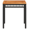 Schwarzer Gartentisch Gugiu 38x38x42cm (Polyrattan und Akazienholz)