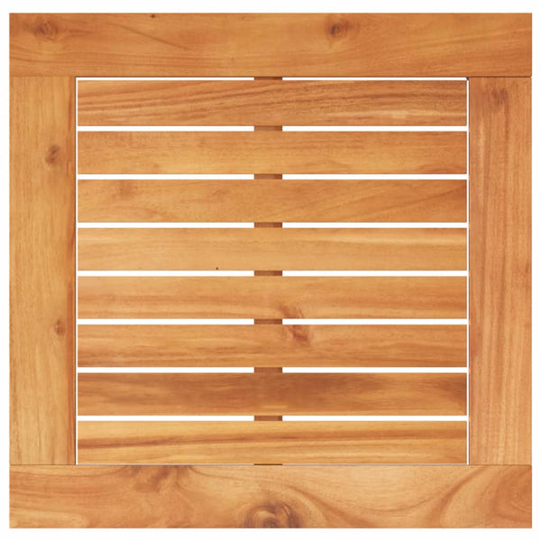 Schwarzer Gartentisch Gugiu 38x38x42cm (Polyrattan und Akazienholz)