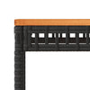 Schwarzer Gartentisch Gugiu 38x38x42cm (Polyrattan und Akazienholz)