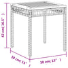 Schwarzer Gartentisch Gugiu 38x38x42cm (Polyrattan und Akazienholz)