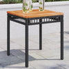 Schwarzer Gartentisch Gugiu 38x38x42cm (Polyrattan und Akazienholz)