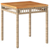 Gugiu Gartenbeistelltisch Beige-Mix 38x38x42cm (Polyrattan und Akazienholz)