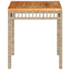 Gugiu Gartenbeistelltisch Beige-Mix 38x38x42cm (Polyrattan und Akazienholz)