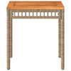 Gugiu Gartenbeistelltisch Beige-Mix 38x38x42cm (Polyrattan und Akazienholz)