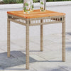 Gugiu Gartenbeistelltisch Beige-Mix 38x38x42cm (Polyrattan und Akazienholz)
