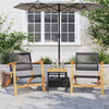 Schwarze Gartenstühle Sentie (2 Stk. Polyrattan und Akazienholz)