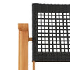 Schwarze Gartenstühle Sentie (2 Stk. Polyrattan und Akazienholz)