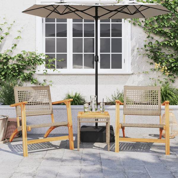 Beige Gartenstühle Sentie (2er-Set Polyrattan und Akazienholz)