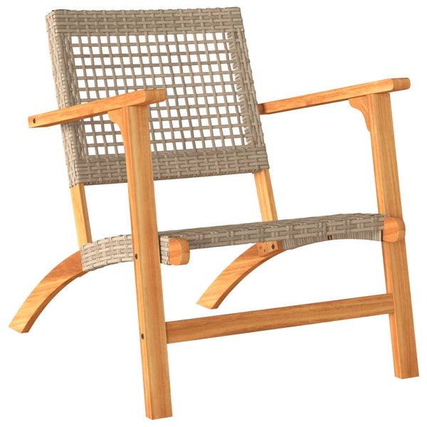 Beige Gartenstühle Sentie (2er-Set Polyrattan und Akazienholz)