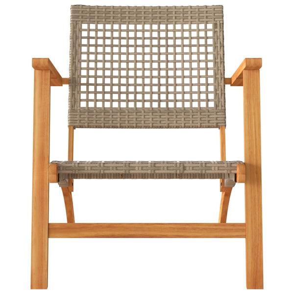 Beige Gartenstühle Sentie (2er-Set Polyrattan und Akazienholz)