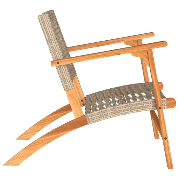 Beige Gartenstühle Sentie (2er-Set Polyrattan und Akazienholz)
