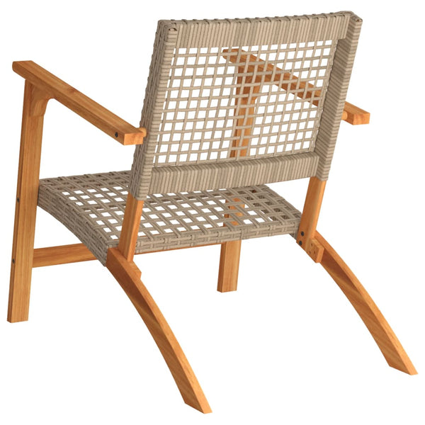 Beige Gartenstühle Sentie (2er-Set Polyrattan und Akazienholz)