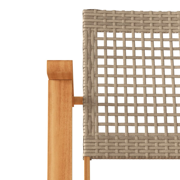 Beige Gartenstühle Sentie (2er-Set Polyrattan und Akazienholz)