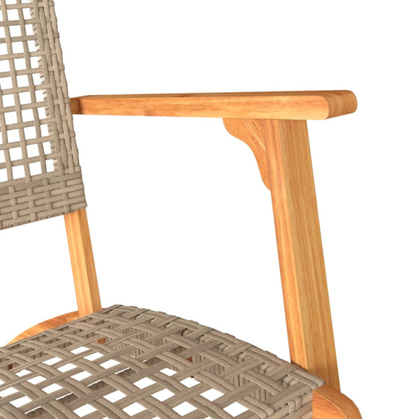 Beige Gartenstühle Sentie (2er-Set Polyrattan und Akazienholz)