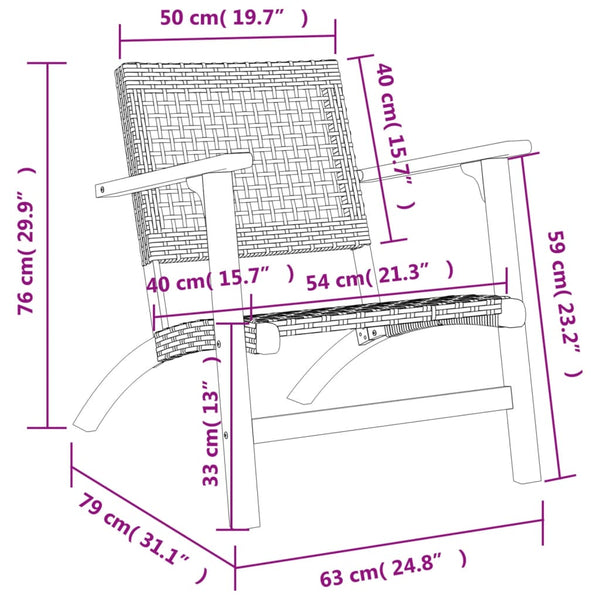 Beige Gartenstühle Sentie (2er-Set Polyrattan und Akazienholz)