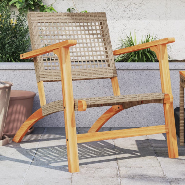 Beige Gartenstühle Sentie (2er-Set Polyrattan und Akazienholz)