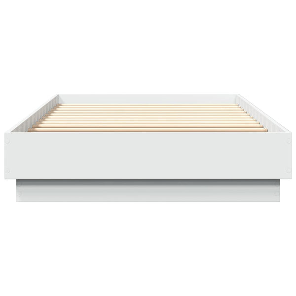 Weißes Bettgestell mit LED-Beleuchtung Virginie 100x200cm