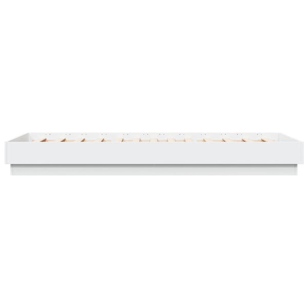 Weißes Bettgestell mit LED-Beleuchtung Virginie 100x200cm