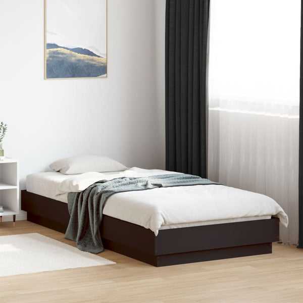 Schwarzes Bettgestell mit LED-Beleuchtung Virginie 100x200cm