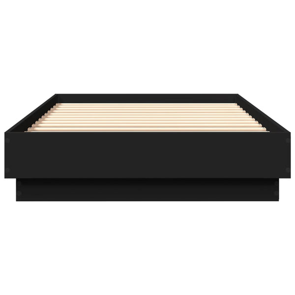 Schwarzes Bettgestell mit LED-Beleuchtung Virginie 100x200cm