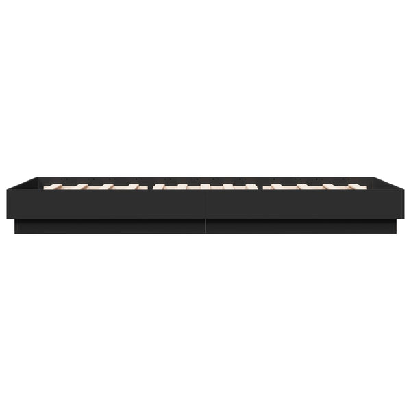 Schwarzes Bettgestell mit LED-Beleuchtung Virginie 100x200cm