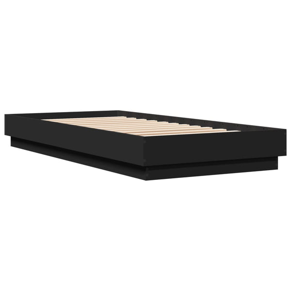Schwarzes Bettgestell mit LED-Beleuchtung Virginie 100x200cm