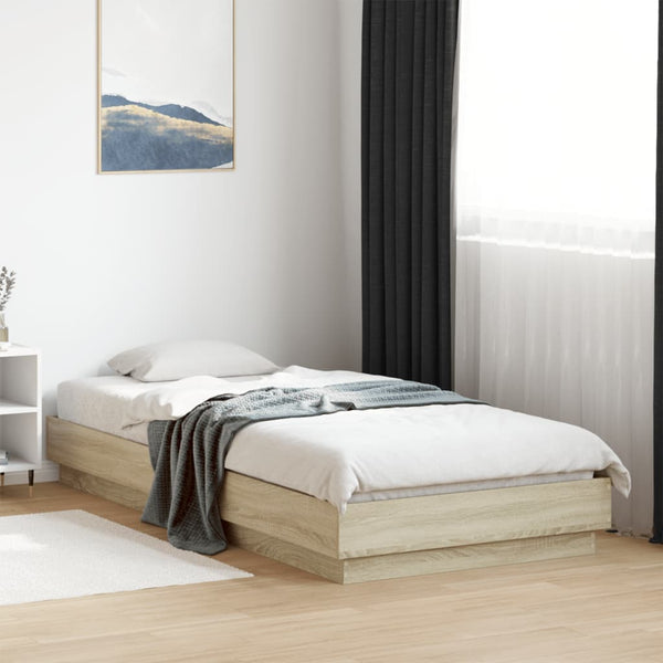 Sonoma-Eiche Bettgestell Virginie 100x200cm (mit LED-Beleuchtung)