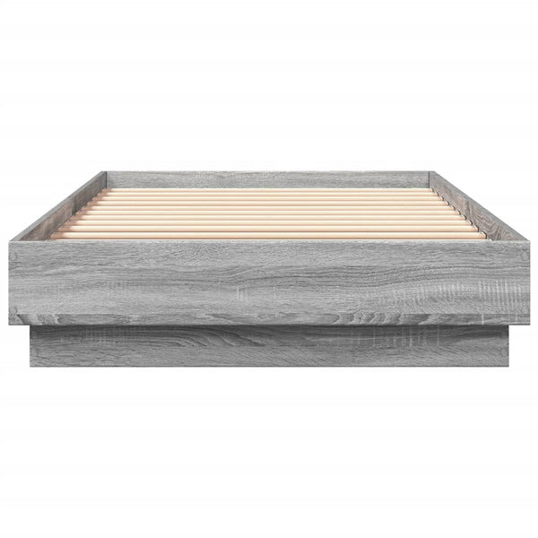 Graues Bettgestell mit LED-Beleuchtung Virginie 100x200cm