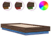 Braunes Eichenbettgestell mit LED-Beleuchtung Virginie 100x200cm