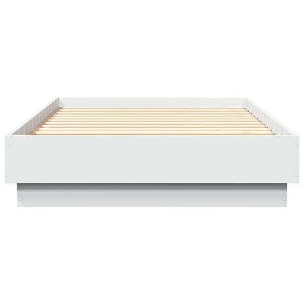Weißes Bettgestell mit LED-Beleuchtung Virginie 90x190cm